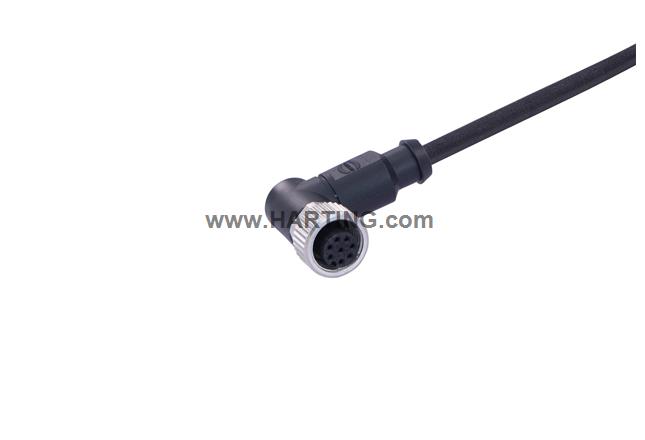 M12 A-cod 8-pole an/- f/- PUR 10.0m