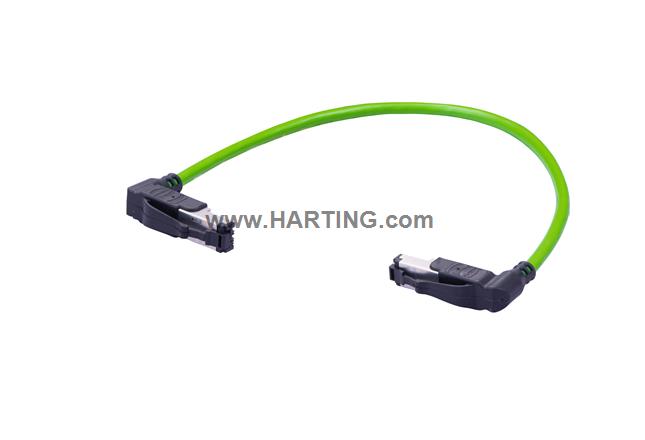 RJI-RJ45,2x270°,90°ang.,AWG22/7; 0,5m