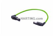 RJI-RJ45,2x270°,90°ang.,AWG22/7; 0,5m