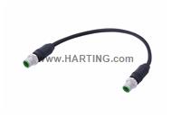RJI M12Cord 4xAWG22/7outd 2xM12 - 1,5m