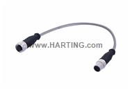 M12 Cable Assembly A-cod st/st f/m 0,5m