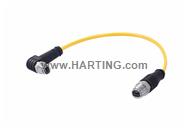 SPE M12 an down - st 2xAWG22/7 PUR 10m