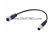 M12 A-cod 8-pole st/st m/f PUR 0.5m
