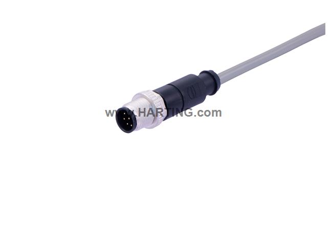 M12 A-cod 8-pole st/- m/- PVC 5.0m