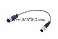 M12 A-cod 8-pole st/st m/f PVC 1.0m