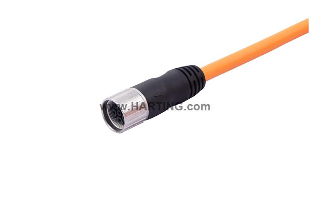 M23_6P FE,int-thread,STR PUR cable,5M