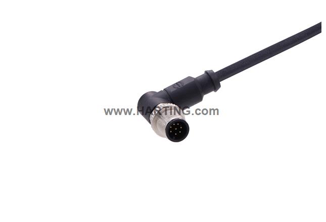 M12 A-cod 8-pole an/- m/- PUR 10.0m