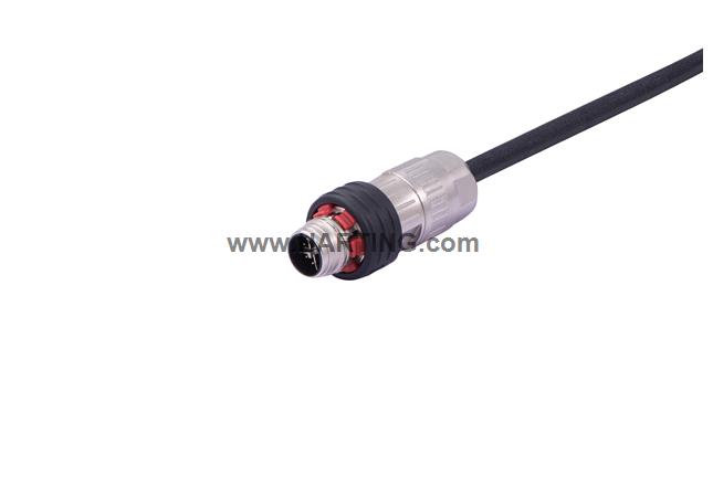 M12 X-cod 8-pol st/-m/- PPi Rail 1.0m