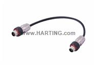 M12 X-cod 8-pol st/st m/m PPi Rail 1.0m