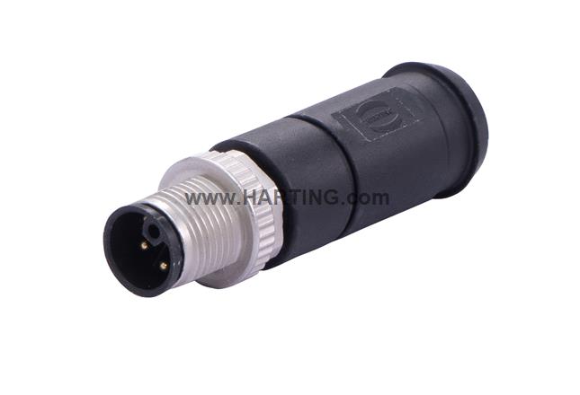 M12 Power K-cod 4+PE st/- m/- scr