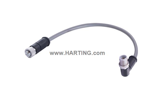 M12 L-cod 4+FE st/an f/m PUR 5.0m