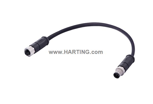 M12 K-cod 4+PE st/st f/m PUR 1.5m