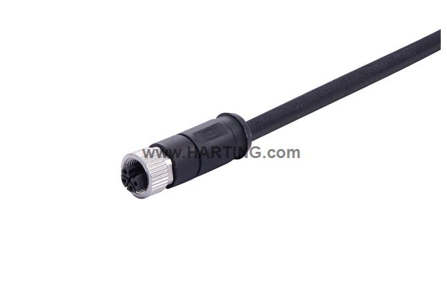 M12 L-cod 4-pol st/- f/- PUR 10m