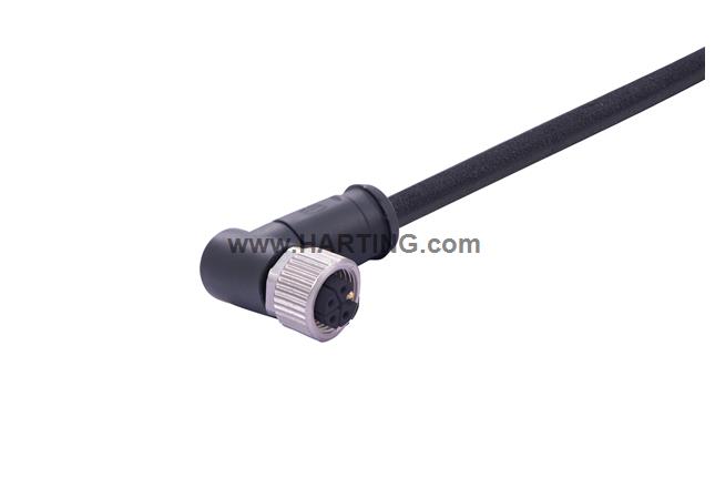 M12 L-cod 4-pol an/- f/- PUR 1.0m