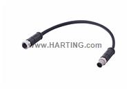 M12 L-cod 4-pol st/st f/m PUR 1.0m